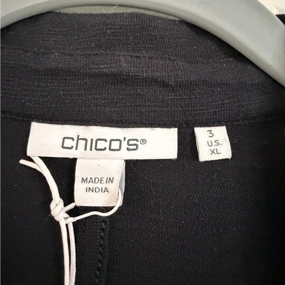 Chico's Black Slub Blazer - Picture 4 of 4